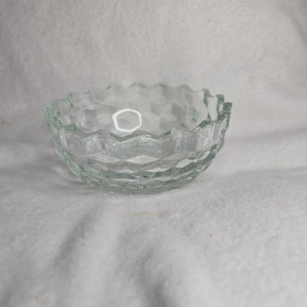Vtg Fairy Lamp Light Home Interiors Cubist Clear Glass BOTTOM BASE Only Part